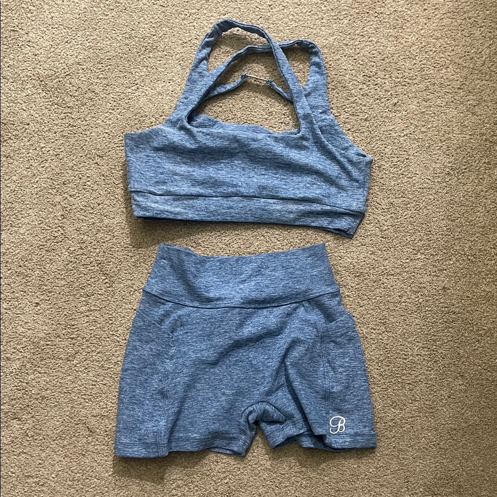 Bombshell Sportswear Blue Athletic Shorts Set - Picture 1 of 1